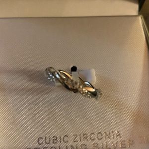 COPY - Sterling silver with cubic zirconia size 7 ring.  NIB